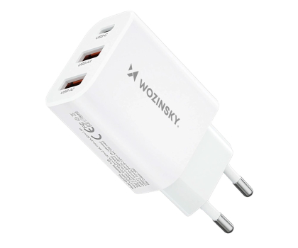 Ładowarka i akumulator Wozinsky Ładowarka sieciowa30W USB-C / 2 x USB-A biała CWCUCW